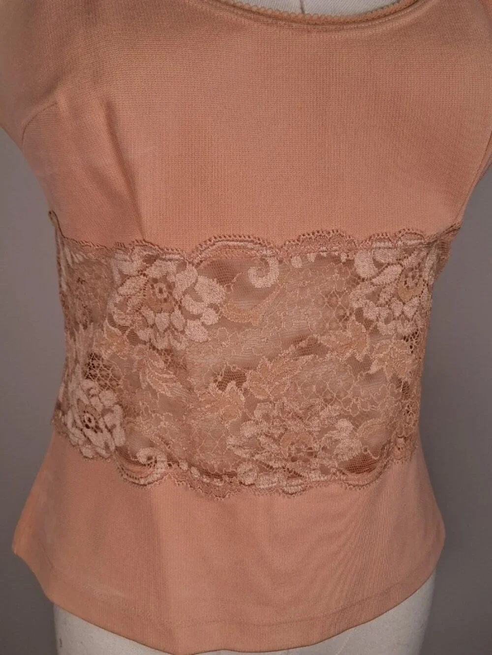 Archival D&G Peach Satin Knit & Lace Camisole size IT 44 - US 8 - Picture 8 of 9